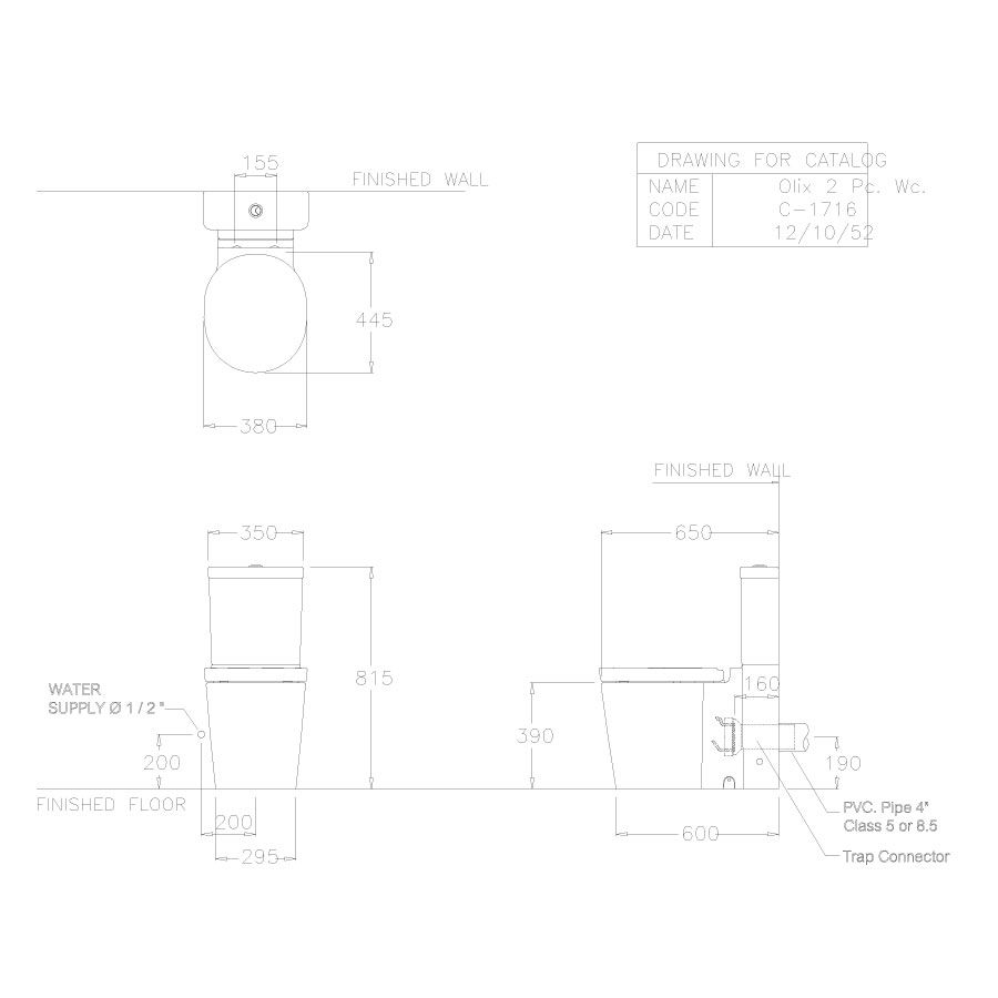 Bồn cầu 2 khối COTTO C17167 nắp đóng êm Olix