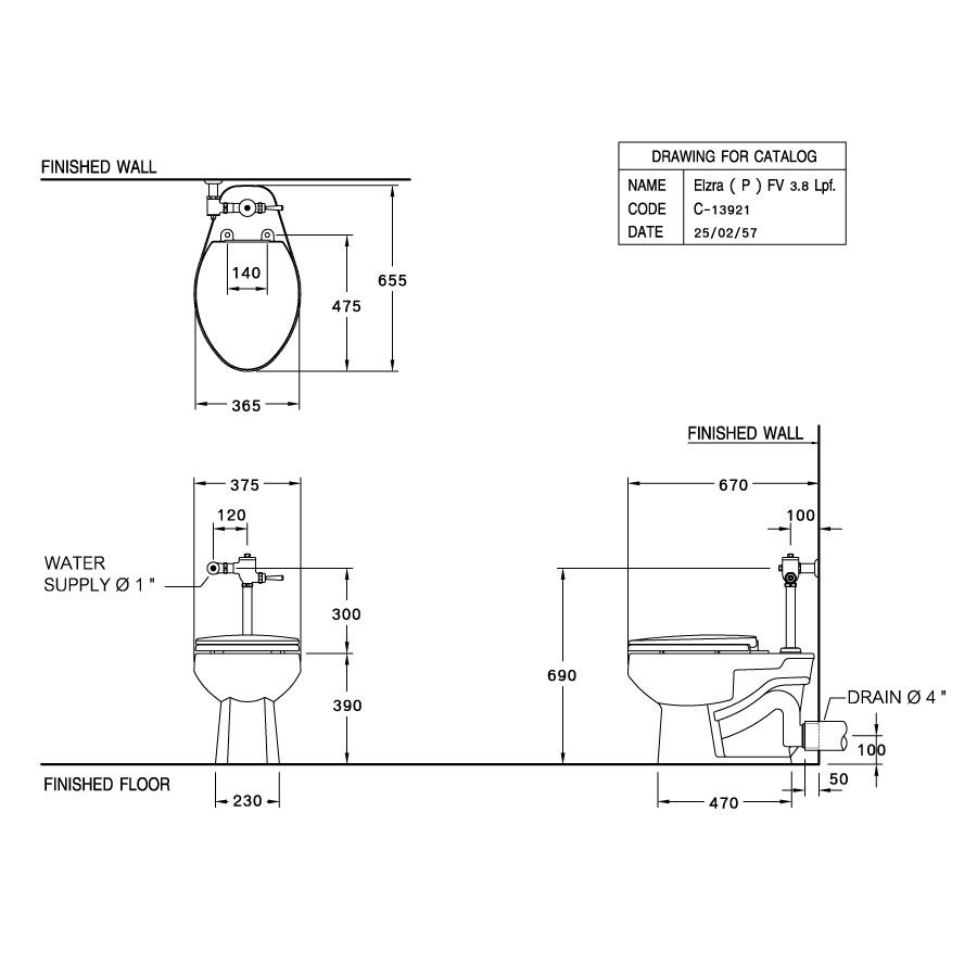 Bồn cầu đặt sàn COTTO C13921 van xả trực tiếp Elzra nắp đóng êm
