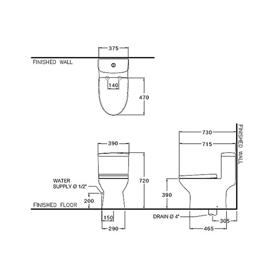 Bồn cầu 1 khối nắp rửa cơ COTTO C105337(CN5) Most