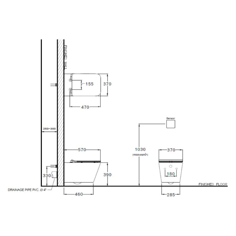 Bồn cầu treo tường COTTO SC197627(T) nắp êm dòng Simply Modish