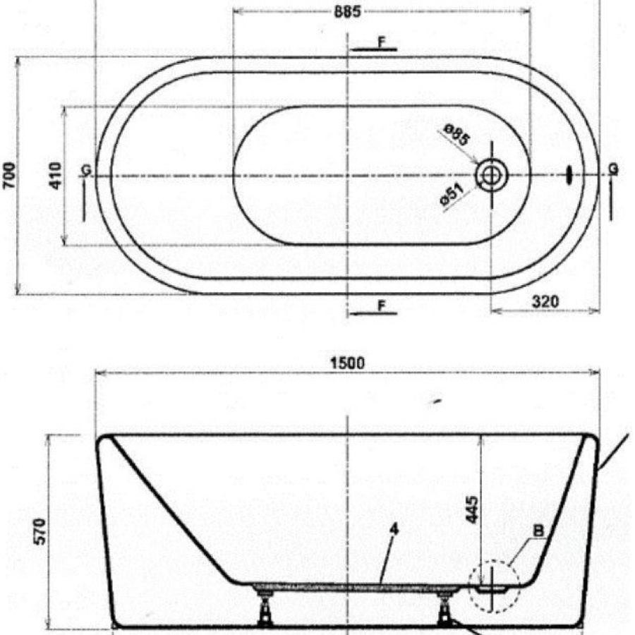 Bồn Tắm Đặt Sàn 1m5 BT1236EP