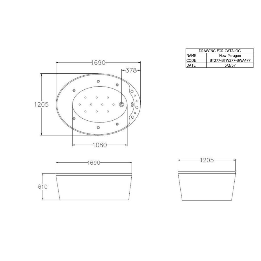 Bồn tắm COTTO BT277PP(H) đặt sàn