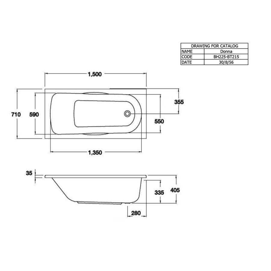 Bồn tắm COTTO BH225PP(H)WH xây bệ có tay vịn