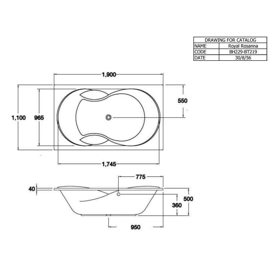 Bồn tắm COTTO BH229EL(H) đôi xây bệ có tay vịn