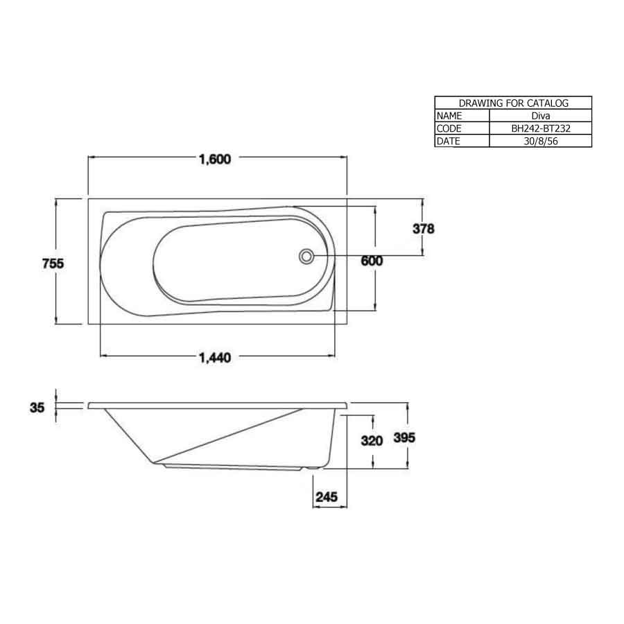Bồn tắm COTTO BH242PP(H) xây bệ có tay vịn