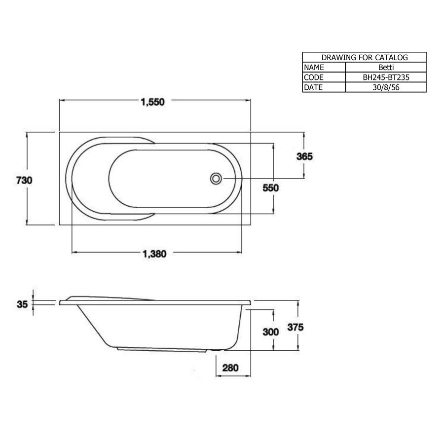 Bồn tắm COTTO BH245PP(H) xây bệ có tay vịn