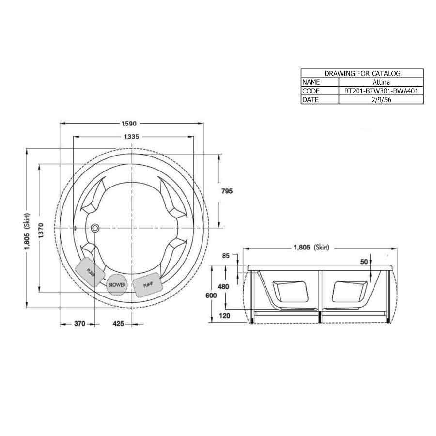 Bồn tắm COTTO BT201PP(H) xây bệ không tay vịn
