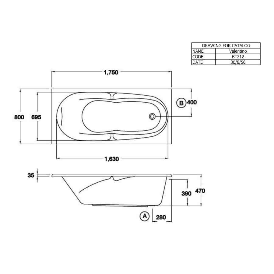 Bồn tắm COTTO BT212PP(H) xây bệ không tay vịn