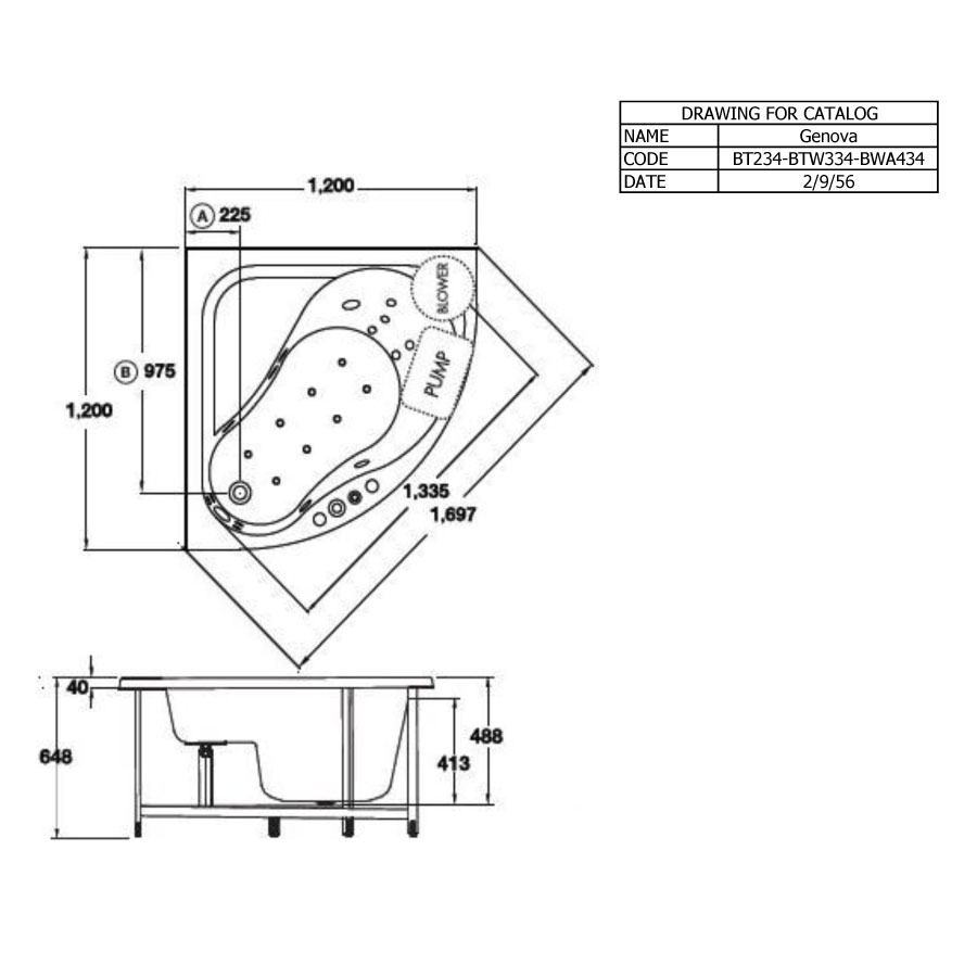 Bồn tắm COTTO BTW334PP(H) massage đặt sàn