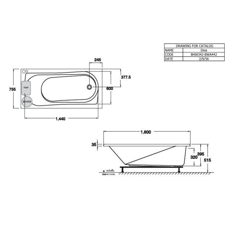 Bồn tắm COTTO BWA442PP(H) massage xây bệ