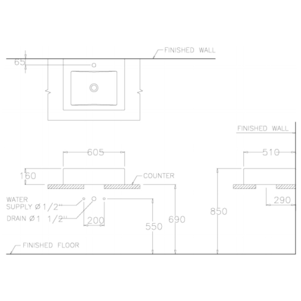 Chậu rửa lavabo đặt bàn COTTO C0005 Kate