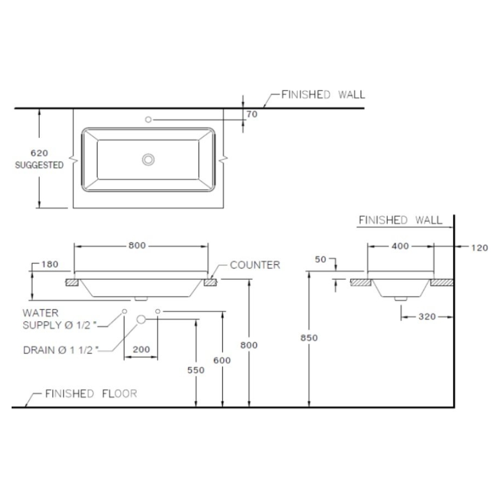 Chậu rửa lavabo đặt bàn COTTO C001027 Simply Modish