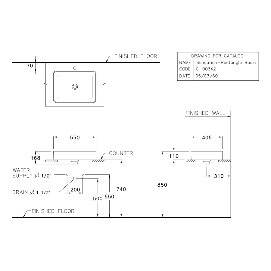 Chậu rửa lavabo đặt bàn COTTO C00342MBK