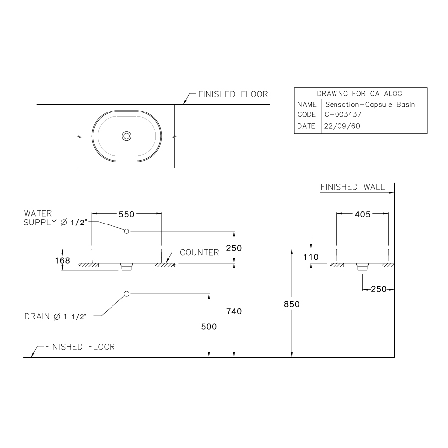 Chậu rửa lavabo đặt bàn COTTO C00343MBK