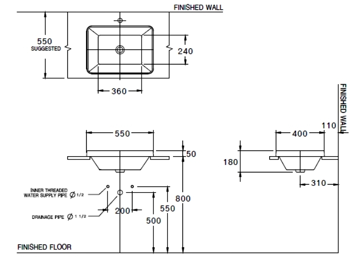 Chậu rửa lavabo đặt bàn COTTO C001017 Simply Modish