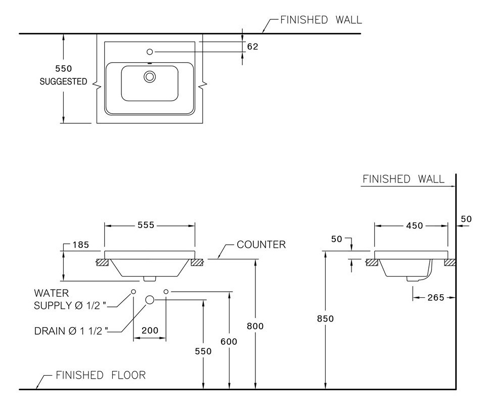 Chậu rửa lavabo đặt bàn COTTO C001057 Simply Modish