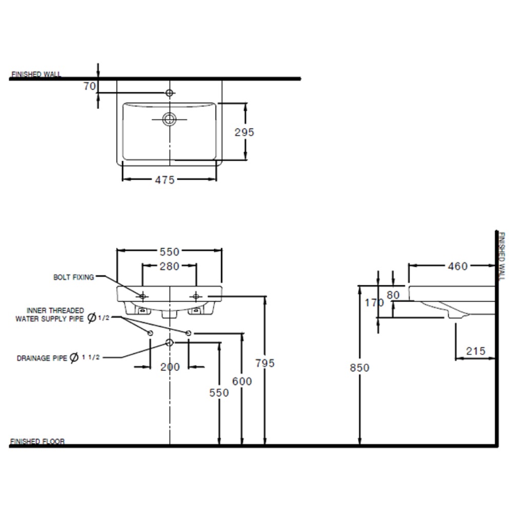 Chậu lavabo treo tường Viva COTTO C0156