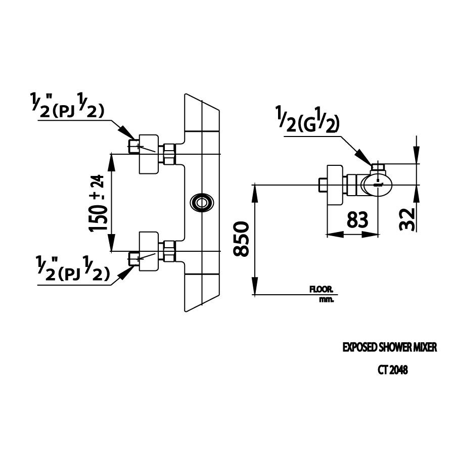 Củ sen tắm COTTO CT2048 nóng lạnh Terranova