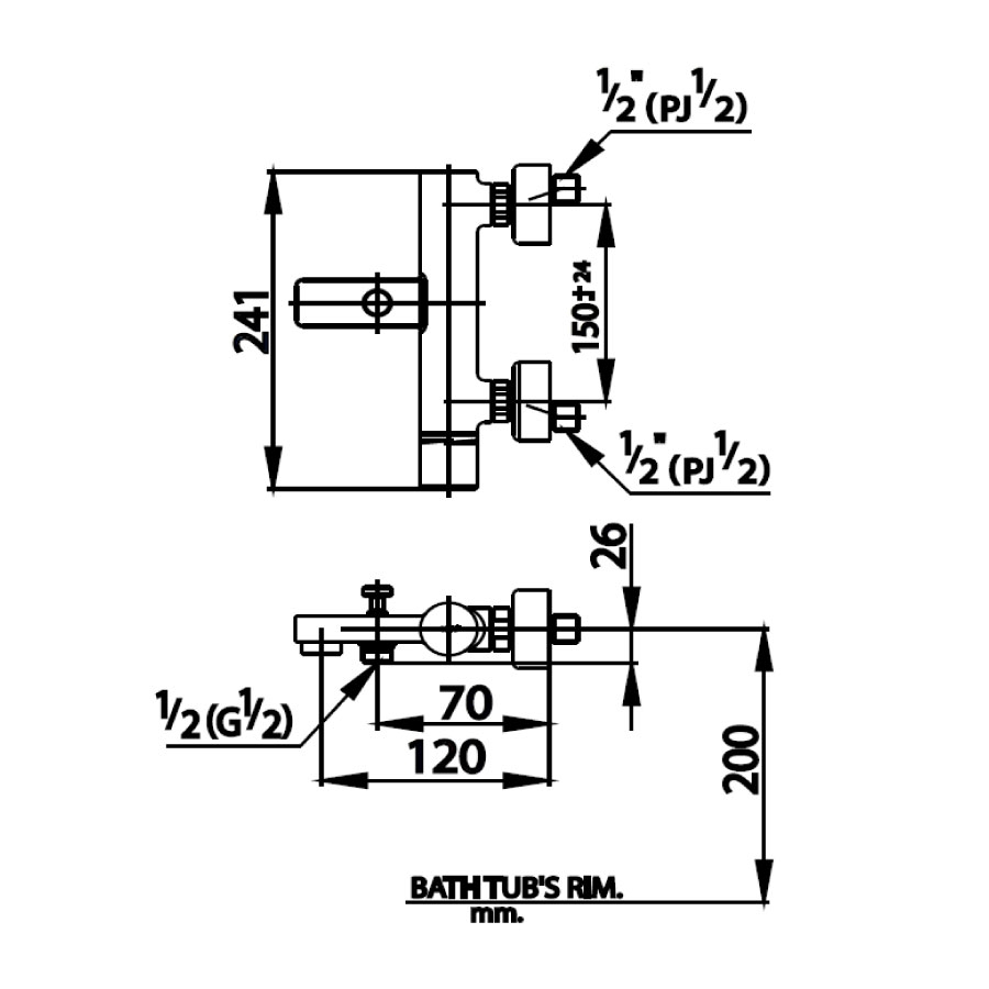 Củ sen tắm COTTO CT2062 nóng lạnh Medio