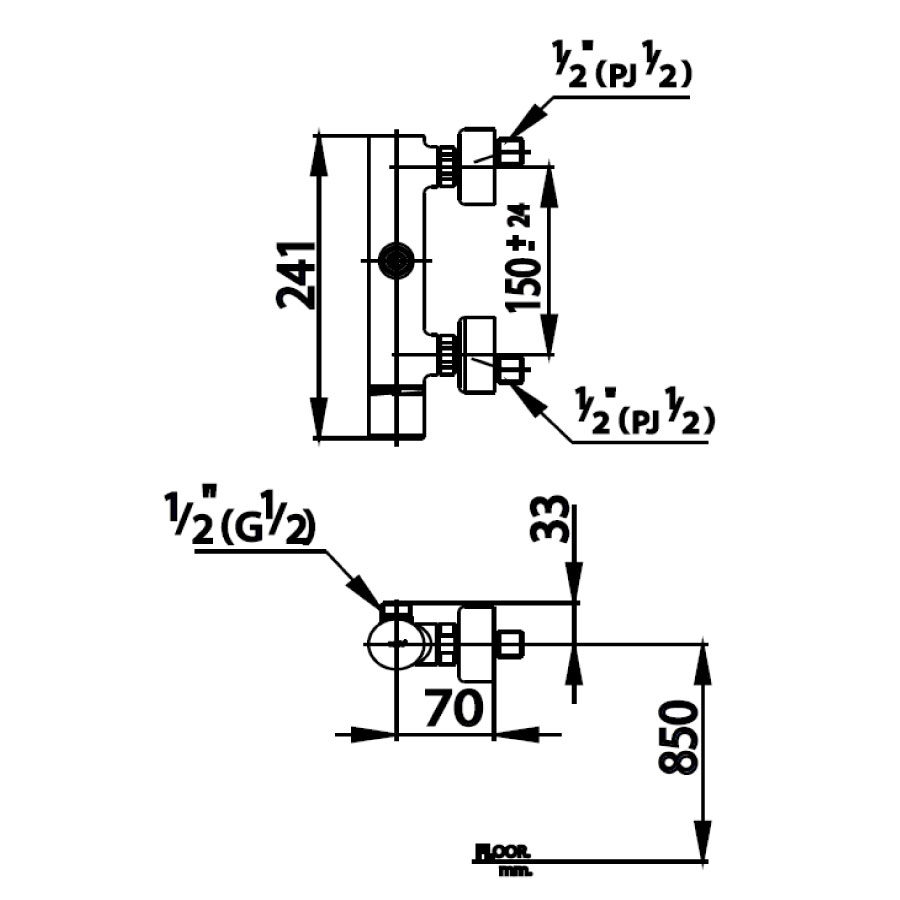 Bản vẽ kỹ thuật củ sen tắm nóng lạnh COTTO CT2063