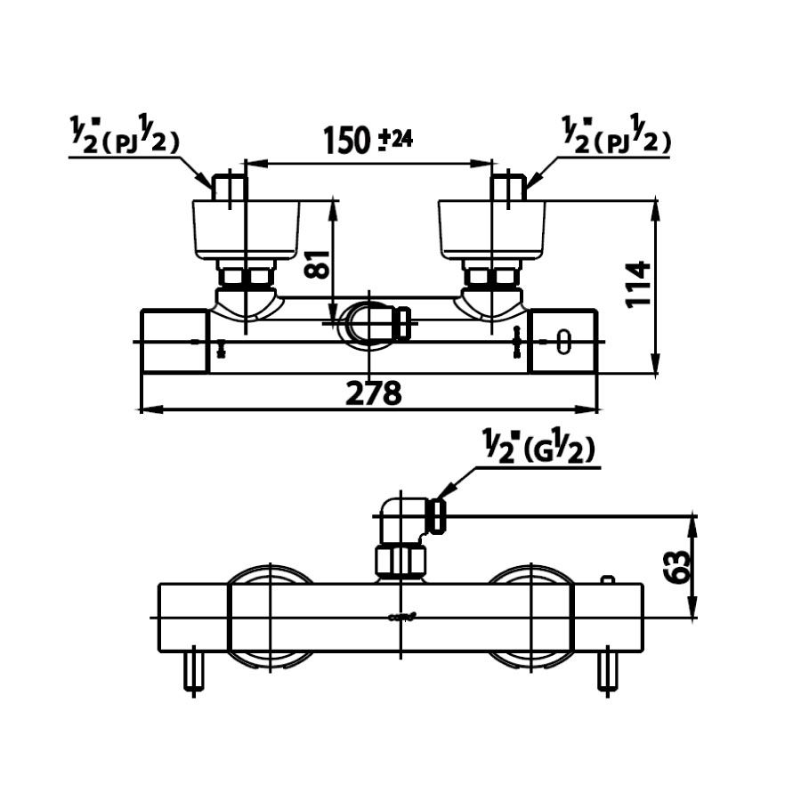 Củ sen tắm COTTO CT2081 nhiệt độ gắn tường Anthony