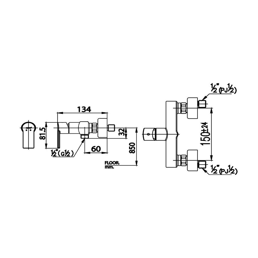 Củ sen tắm COTTO CT2096A nóng lạnh Alto