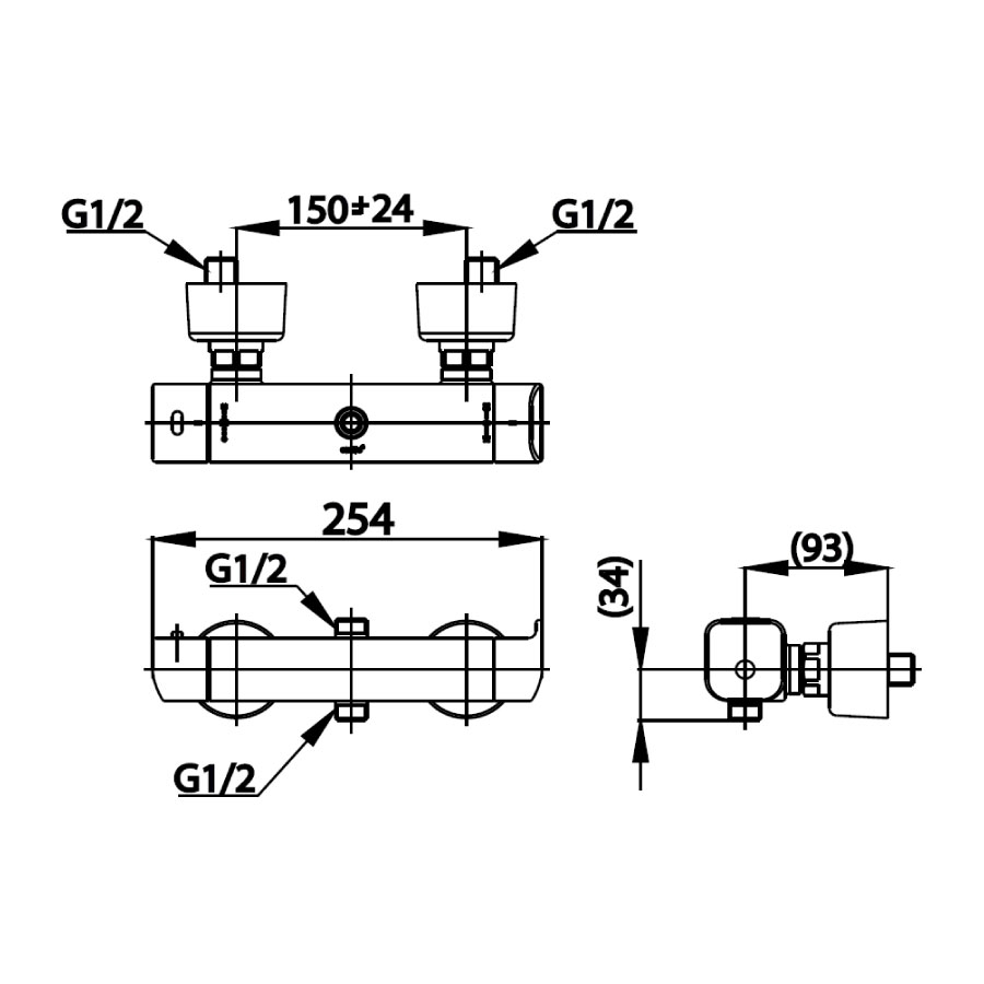 Củ sen tắm COTTO CT2127E nhiệt độ gắn tường Scirocco