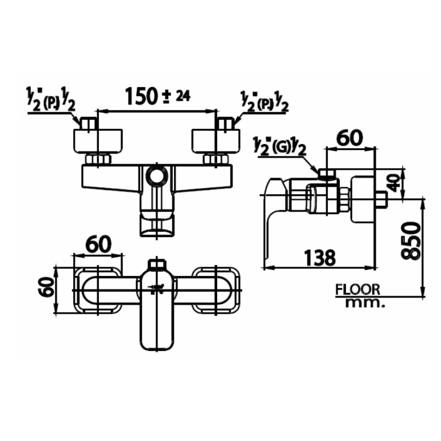 Củ sen tắm COTTO CT2149A nóng lạnh Scirocco