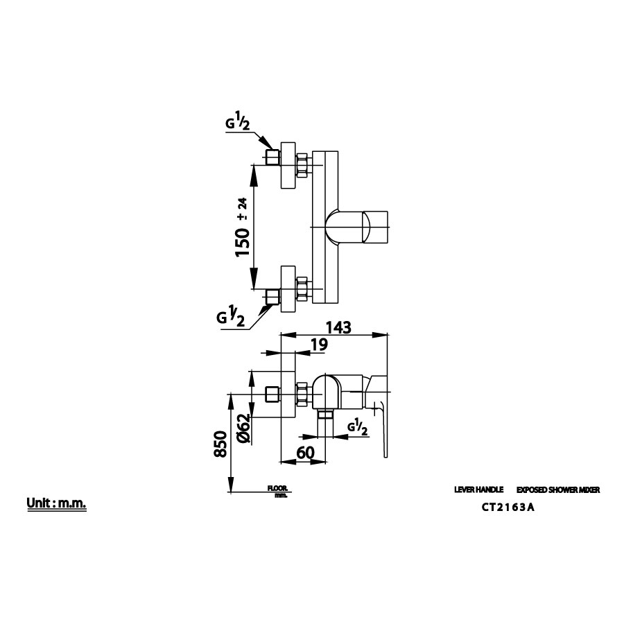 Củ sen tắm COTTO CT2163A nóng lạnh Luke
