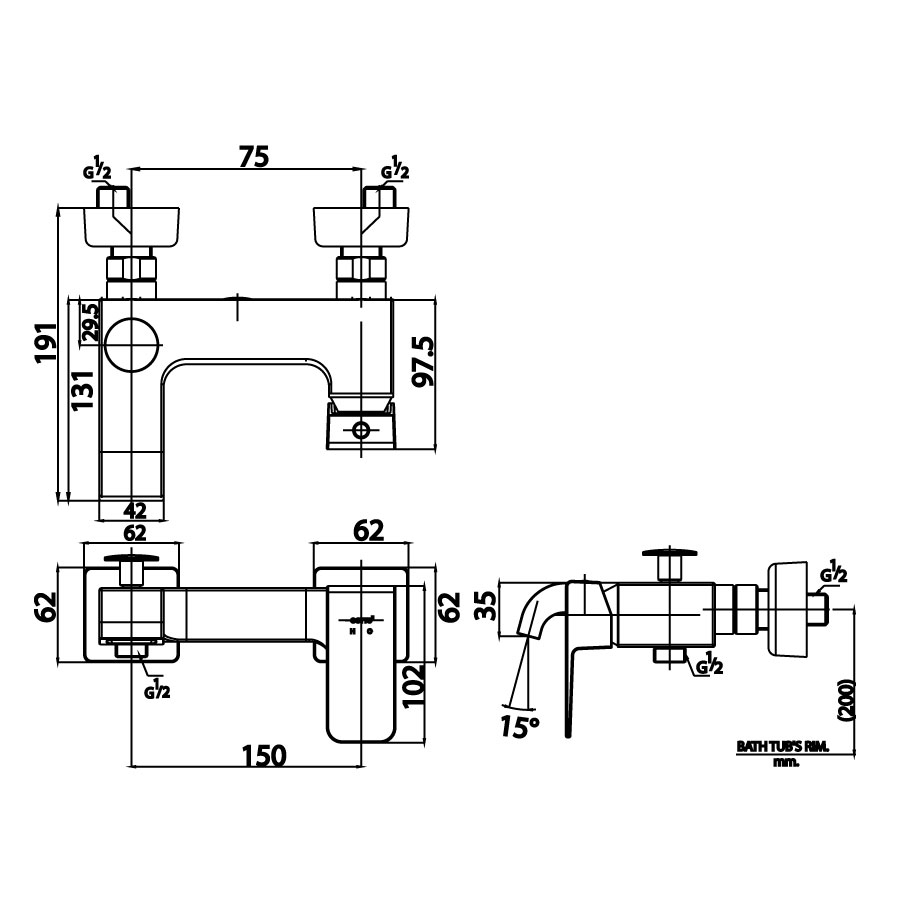 Củ sen tắm COTTO CT2195A nóng lạnh Sonata