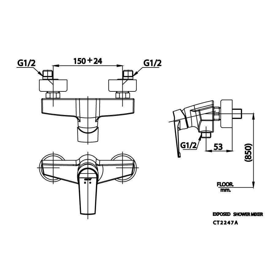 Củ sen tắm COTTO CT2247A nóng lạnh Nique