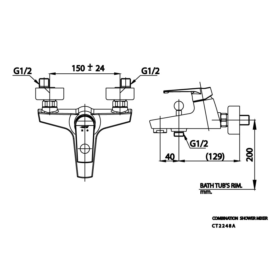 Củ sen tắm COTTO CT2248A nóng lạnh Nique
