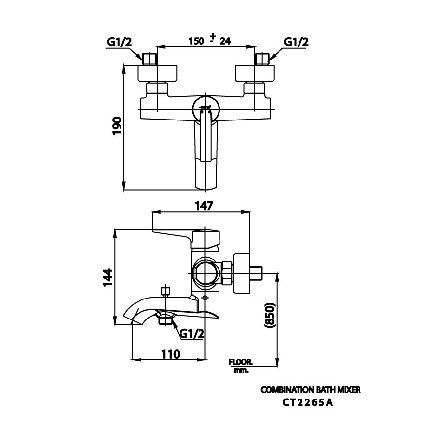 Củ sen tắm COTTO CT2265A nóng lạnh Linio