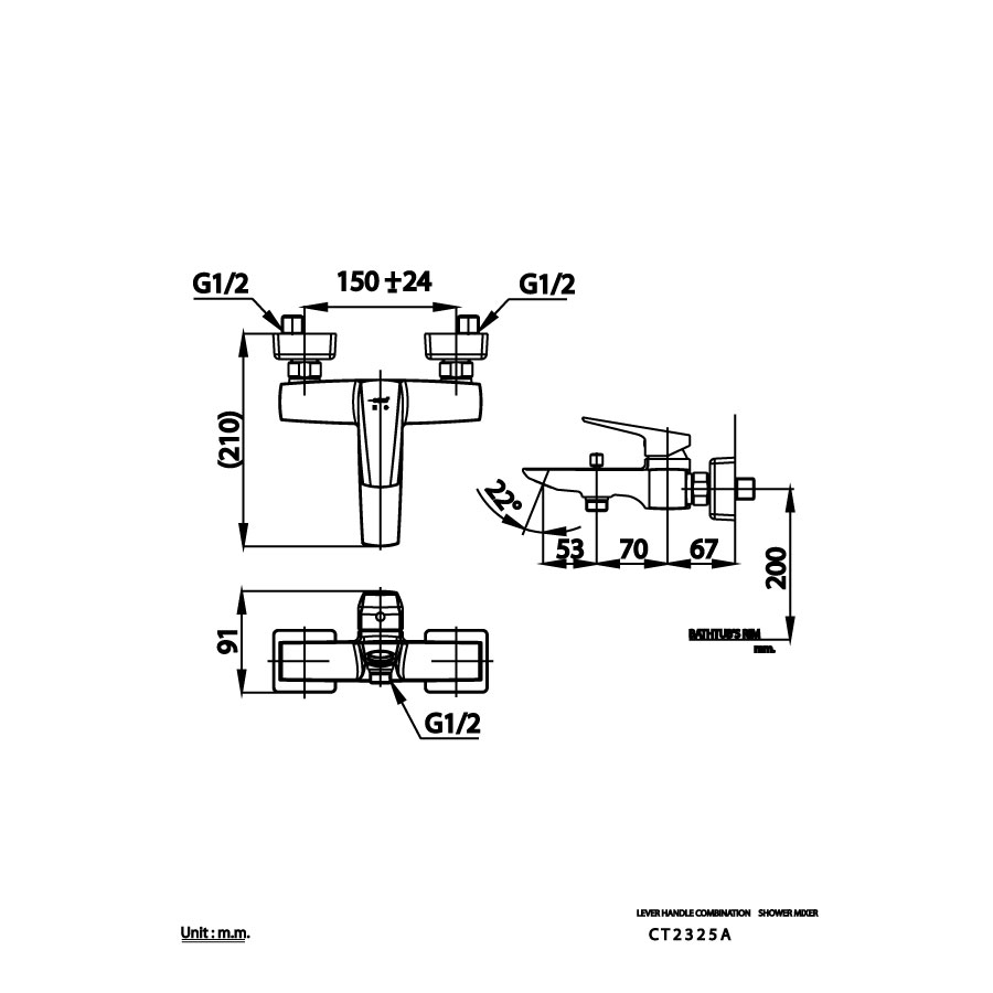 Củ sen tắm COTTO CT2325A nóng lạnh Essentia
