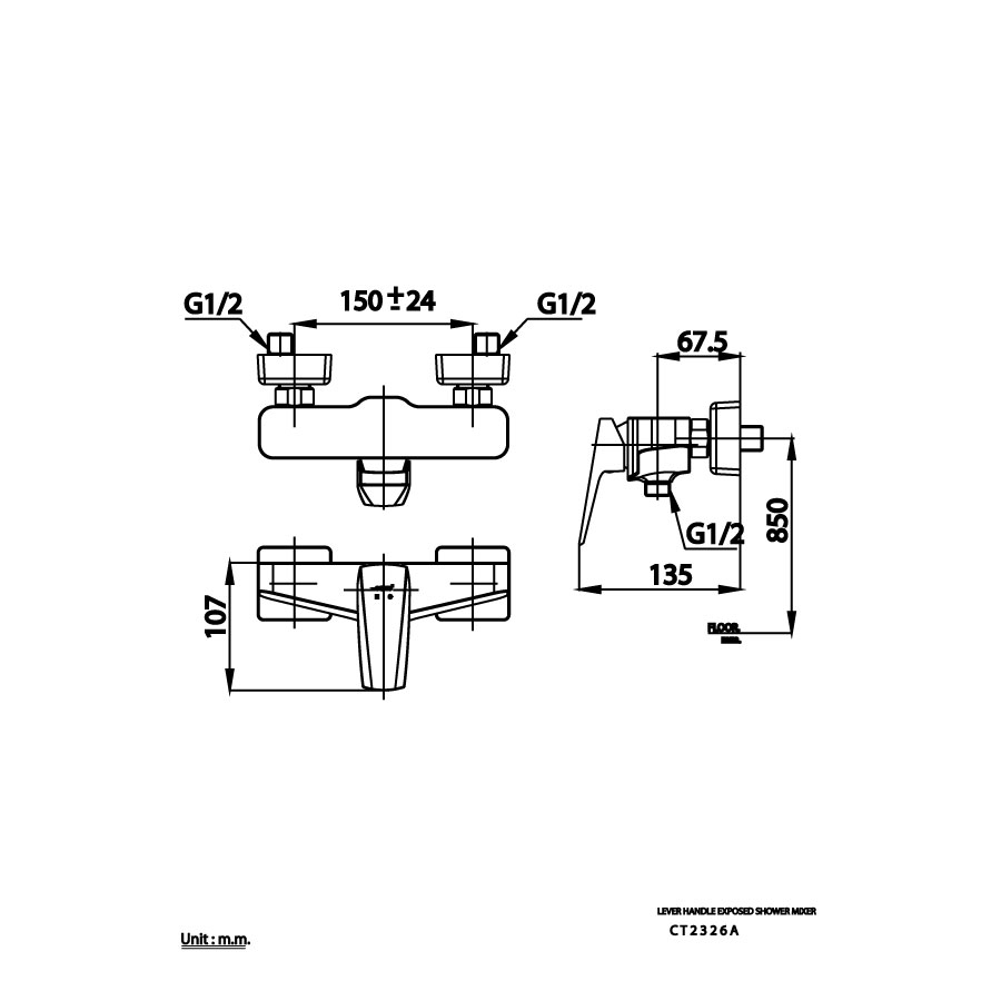 Củ sen tắm COTTO CT2326A nóng lạnh Essentia