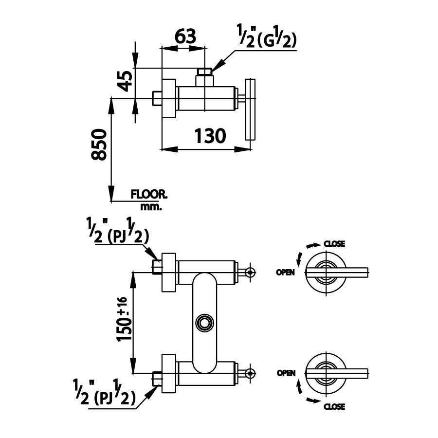 Củ sen tắm COTTO CT276C20 nóng lạnh Cross