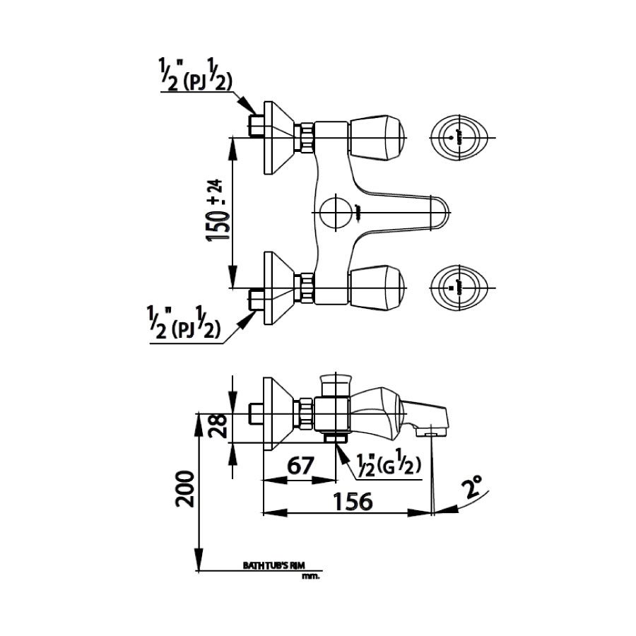 Củ sen tắm COTTO CT290C11 nóng lạnh New Century