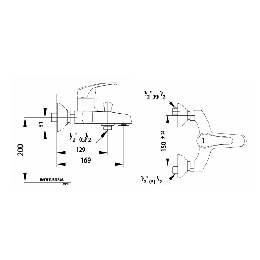 Củ sen tắm COTTO CT366A nóng lạnh Arona