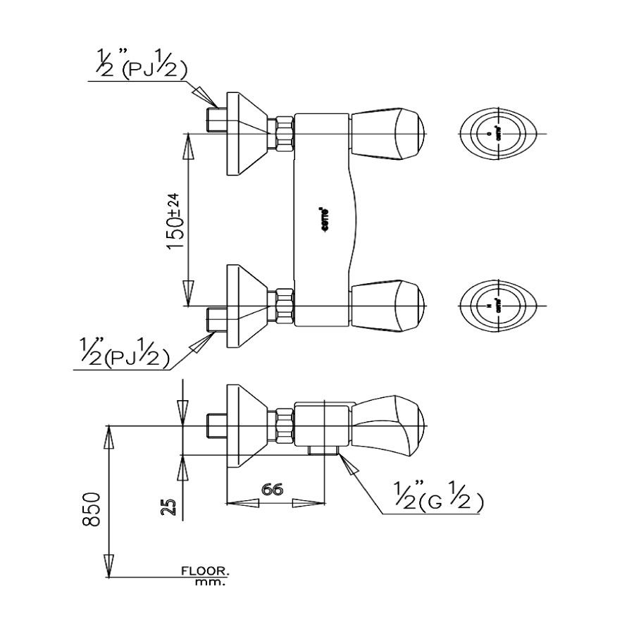Củ sen tắm COTTO CT380C11 nóng lạnh New Century