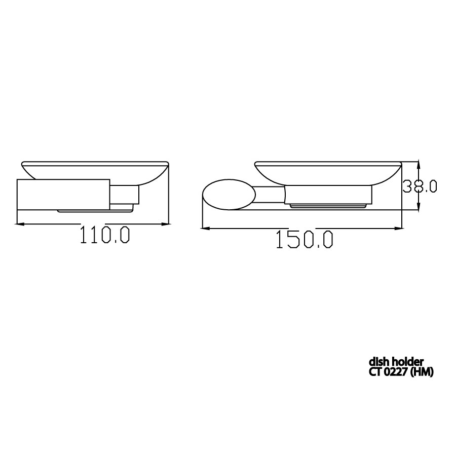Lô xà bông COTTO CT0227 Curve kèm theo khay thủy tinh