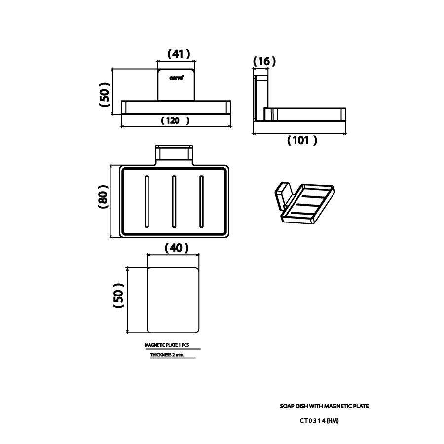 Lô xà bông COTTO CT0314(HM) đặt góc Accessories