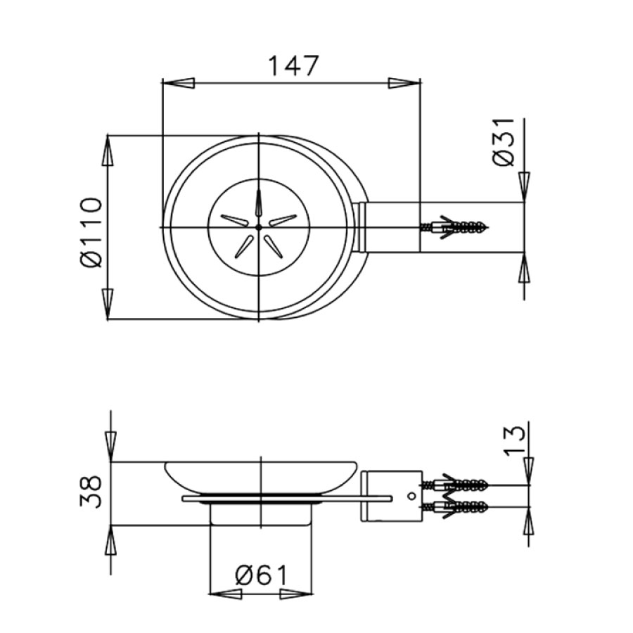 Lô xà bông COTTO CT746(HM) Leto kèm khay thủy tinh