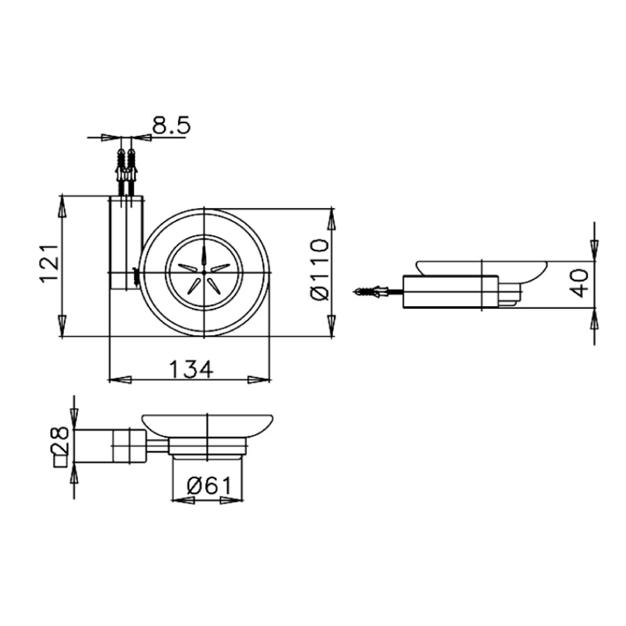 Lô xà bông COTTO CT885(HM) Square kèm theo khay thủy tinh