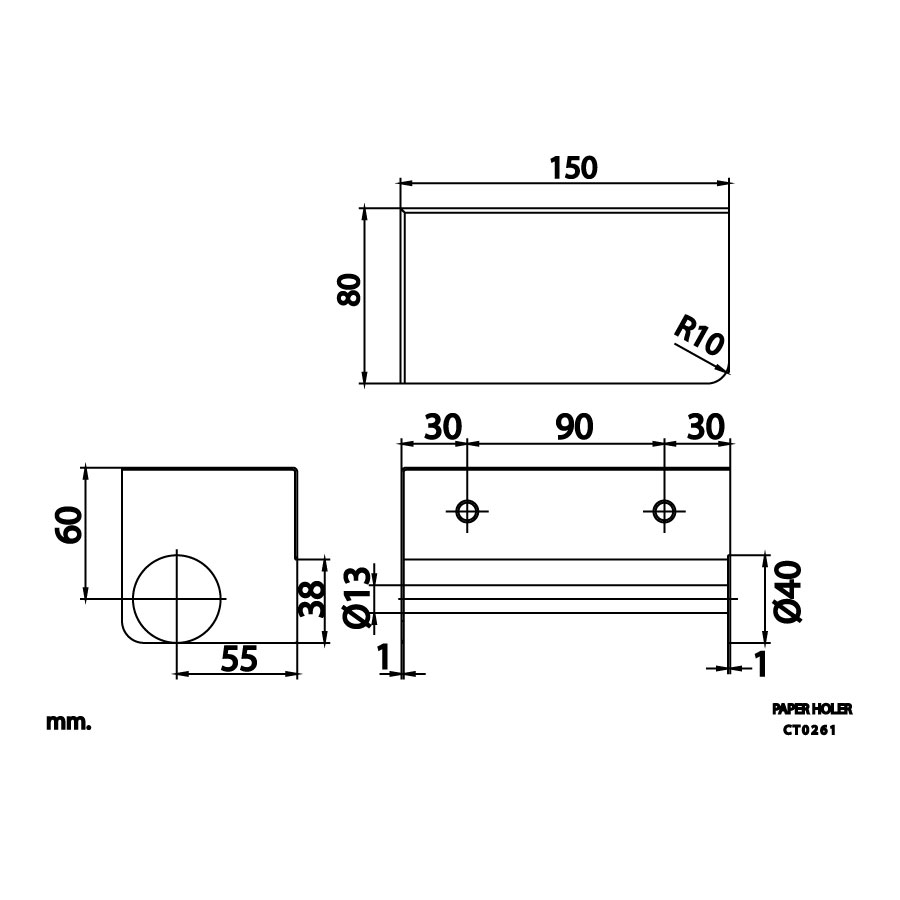 Lô giấy vệ sinh COTTO CT0261 New Hotel