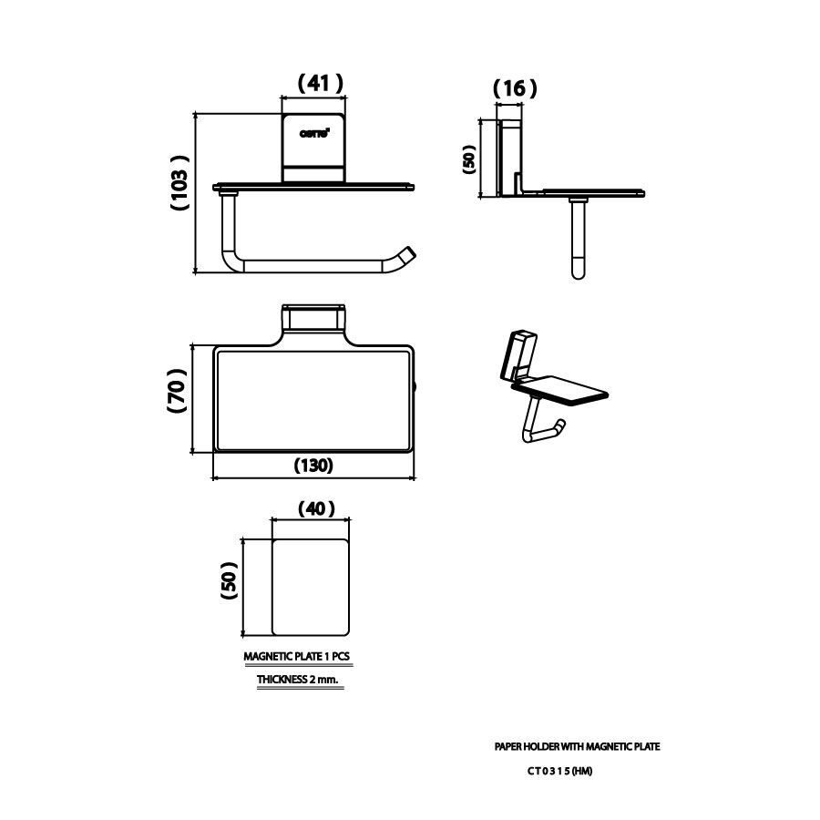 Lô giấy vệ sinh COTTO CT0315(HM) Magneto