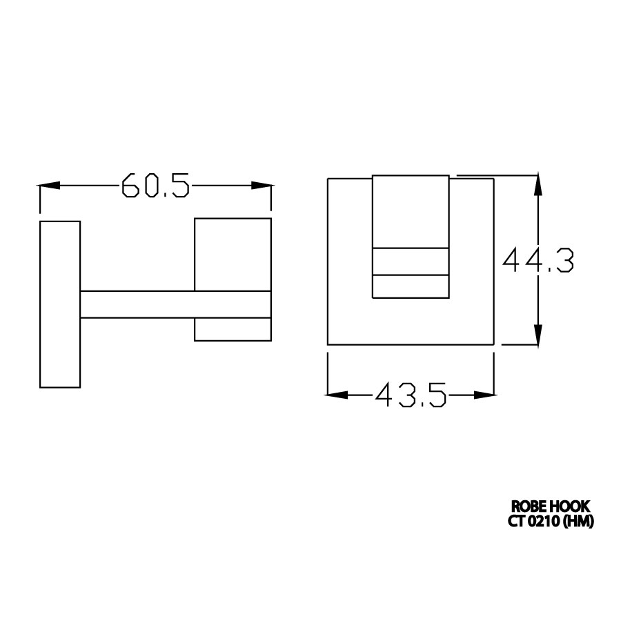 Móc áo COTTO CT0210(HM) đơn Cube