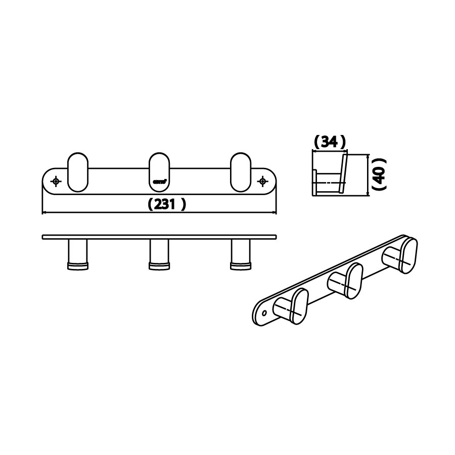 Móc áo COTTO CT0287(HM) ba móc Arch