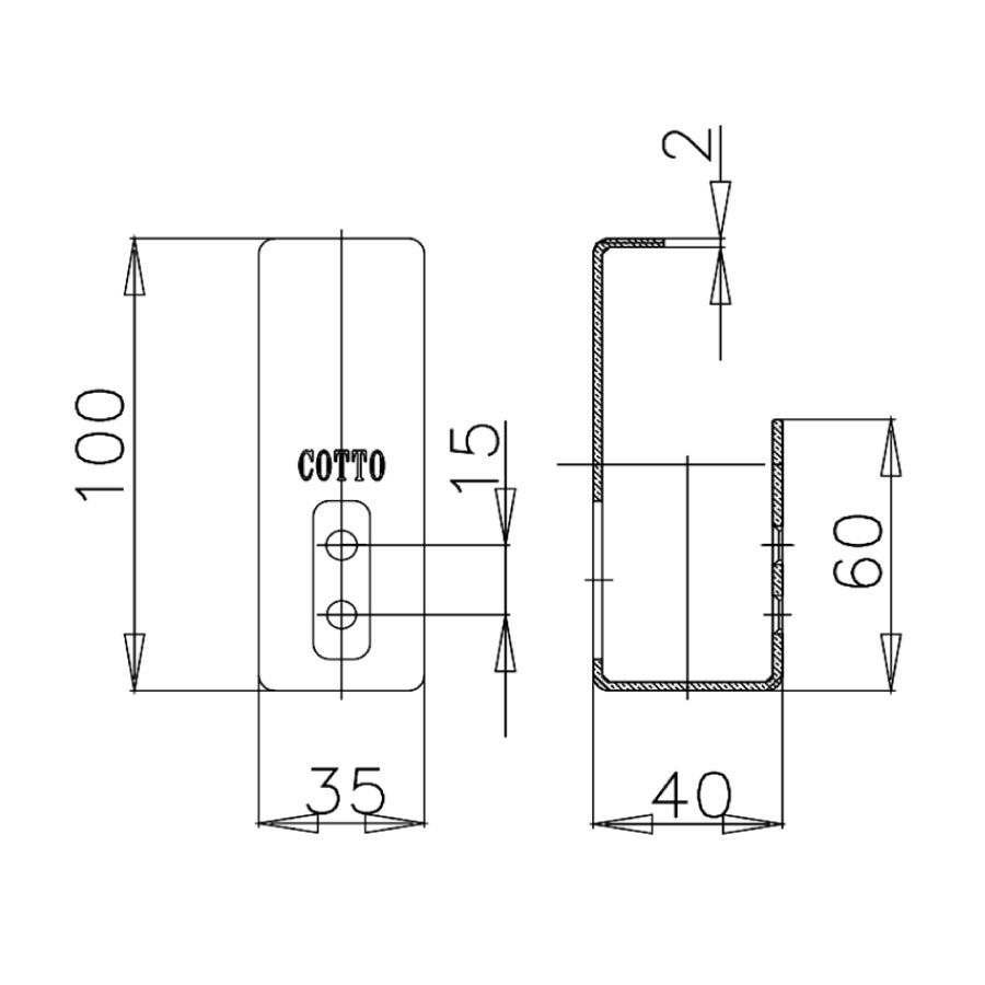 Móc áo đơn COTTO CT030(HM) Sheet