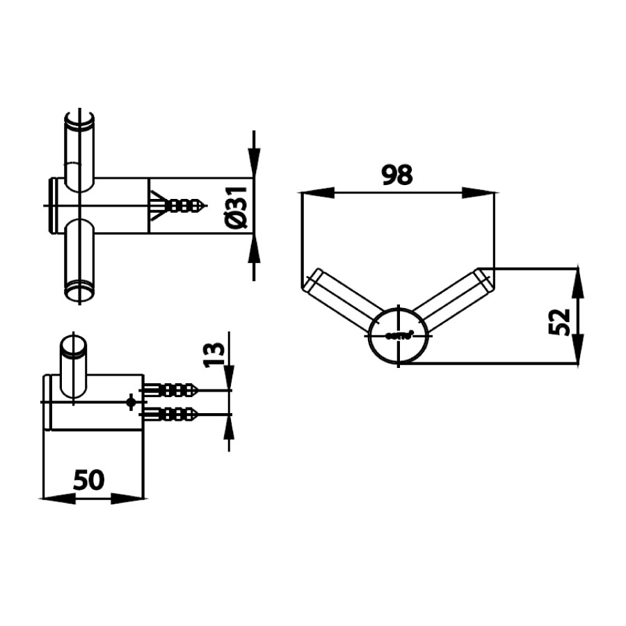 Móc áo đơn COTTO CT740(HM) Leto