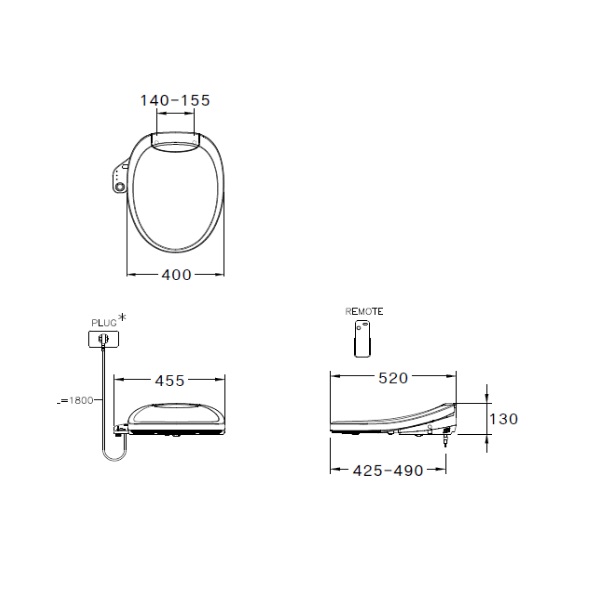 Bản vẽ kỹ thuật nắp bồn cầu C9207